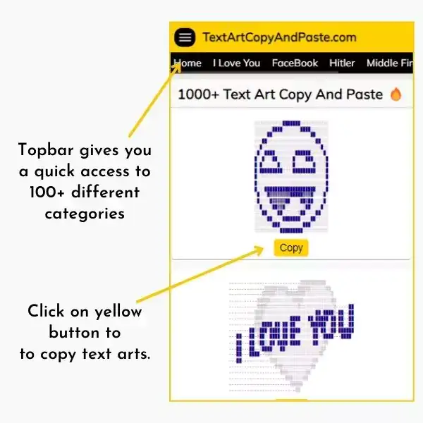 How to copy text art