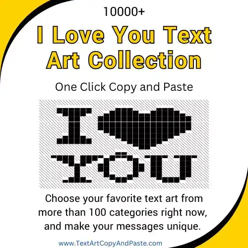 I Love You Text Art